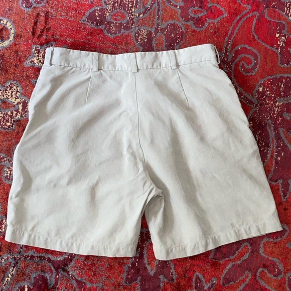 Vintage Luau High Rise Bermuda Silk Mom Shorts Khaki Size 10 - Picture 2 of 8